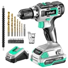 Litheli Cordless Drill Set, 20V Max Power Drill Cordless Set, 3/8” Keyless Chuck