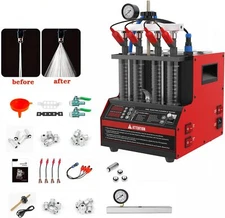 Ultrasonic Fuel Injector Tester Cleaner Car Nozzle Cleaning Machine, 4-Cylinders
