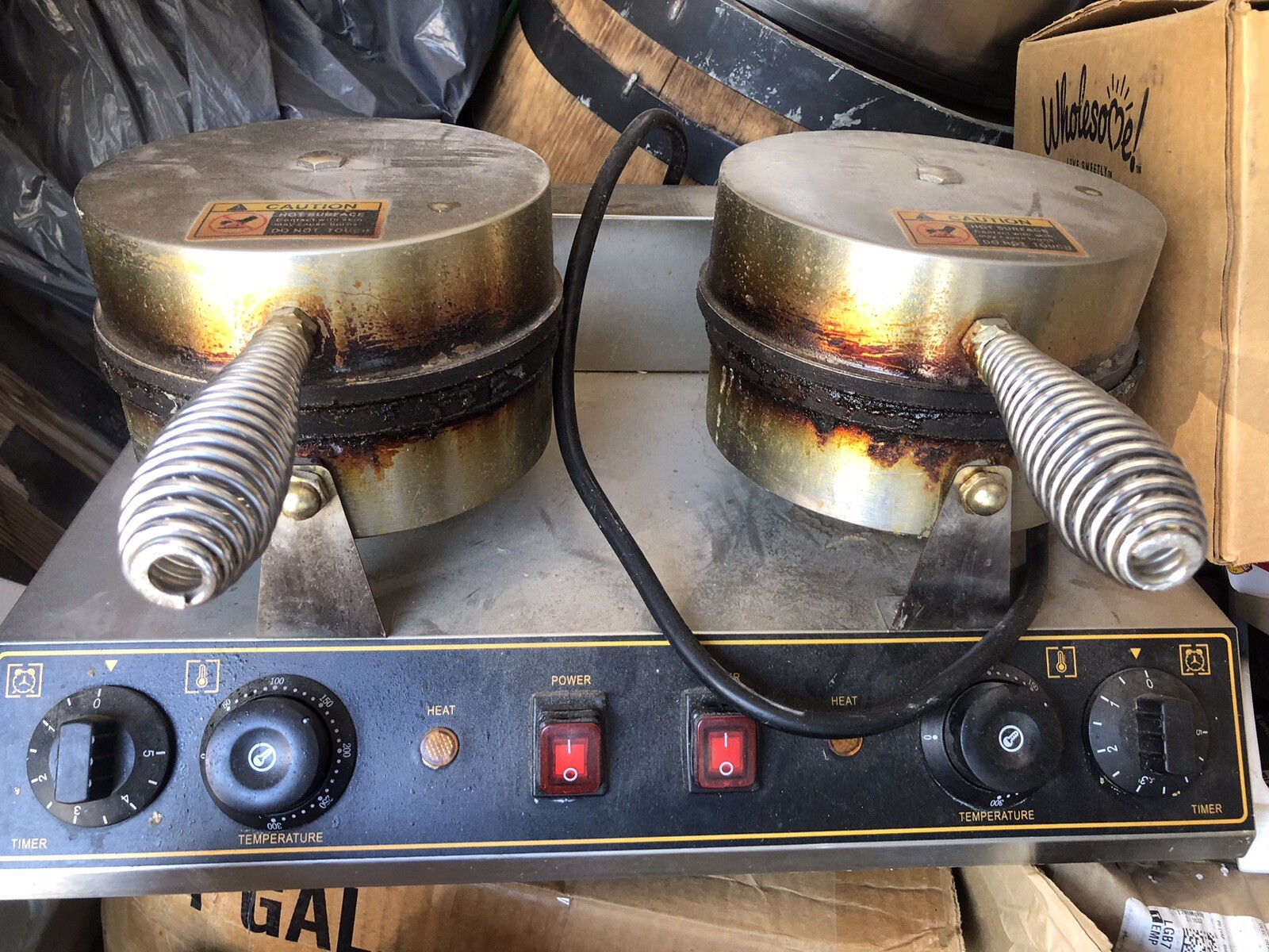 Belgian Waffle Maker Commercial Rotating Double Head (Not A Waring)-image