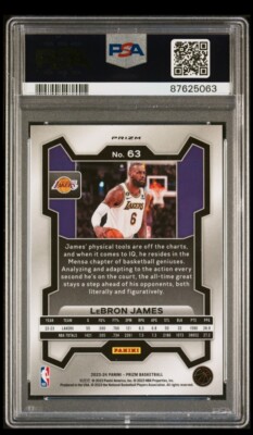 レブロン プリズム シルバー PSA 10 2023-24 Prizm Lebron James PSA 10 Silver #63 Gem Mint Panini LA