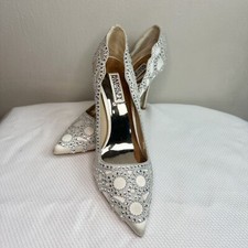 Badgley Mischka Rouge Ivory Embellished Pointed Toe Pump Sz 8