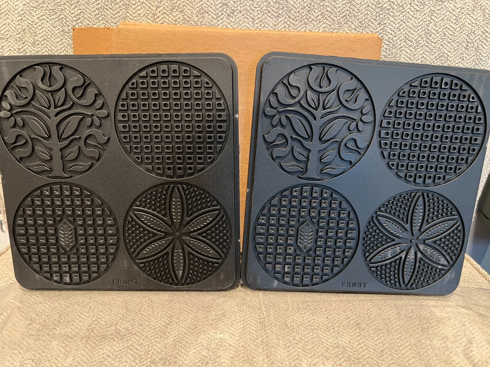 Toastmaster Replacement Waffle Plates Decorative Patterns Reversible #999038