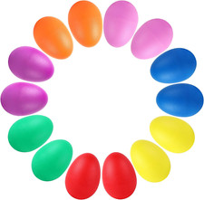 14 PCS Plastic Egg Shakers Musical Percussion Toys for Kids, 7 Colors