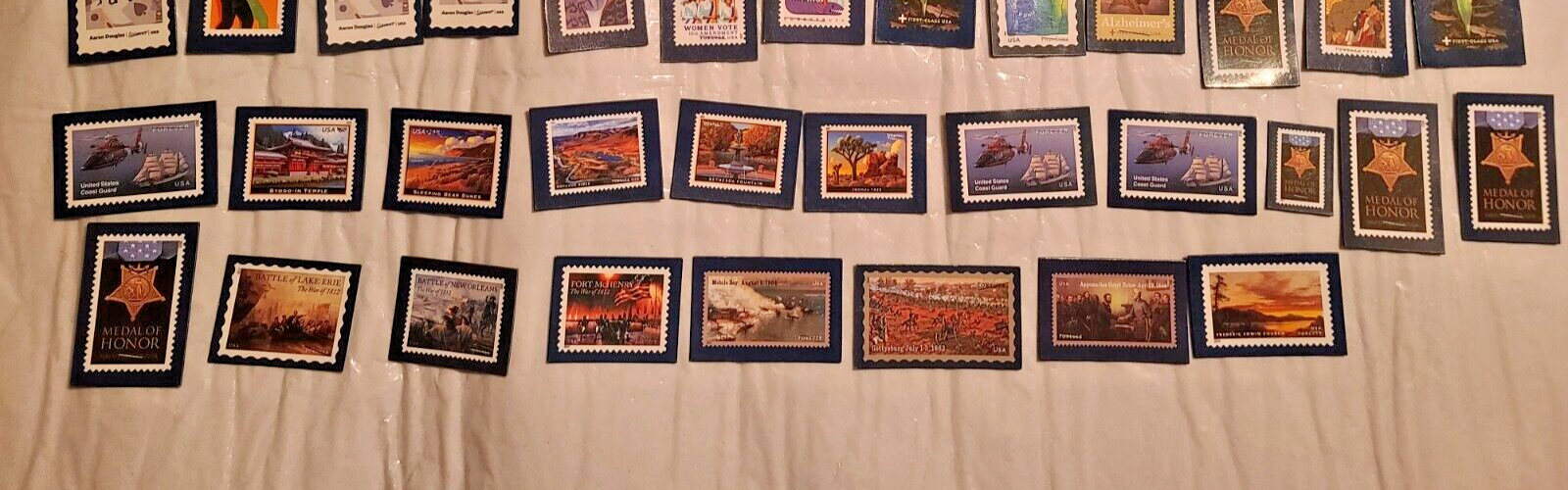 Lot of 45 USPS Promo Stamp Military History/Battles/Medal Of