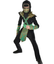 Dragon Ninja Youth Child Boys Size Large 12-14 Halloween Dress Up Costume Black