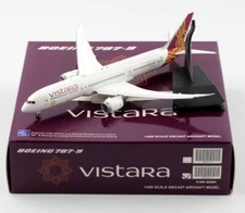 1:400 JC Wings Vistara B787-9  VT-TSE Diecast Models XX4251A Flaps Down Aircraft