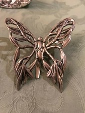 VINTAGE JOHN HARDY SILVER BUTTERFLY CLIP ON LAPEL PIN/HAIR CLIP