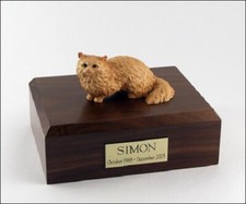 Angora Cat Figurine Brown Cremation Urn Available 3 Different Colors  4 Sizes