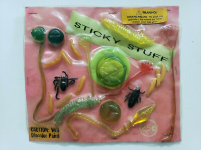 Vintage Sticky Stuff Old Gumball Vending Machine Display Card #209