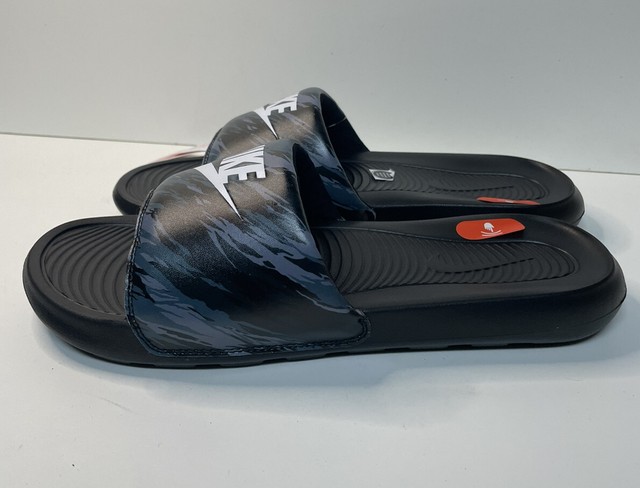 Nike Men's Victori One Slide Print Sandal Black Pure Platinum CN9678-009 Size 12 for sale online 