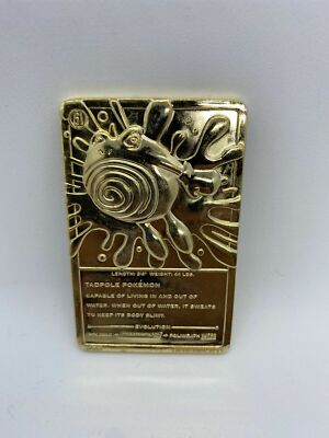 pokemon limited edition 23k gold plated trading card poliwhirl Edition1999 #61 with c.o.a Pokemon Limited Edition 1999 Burger