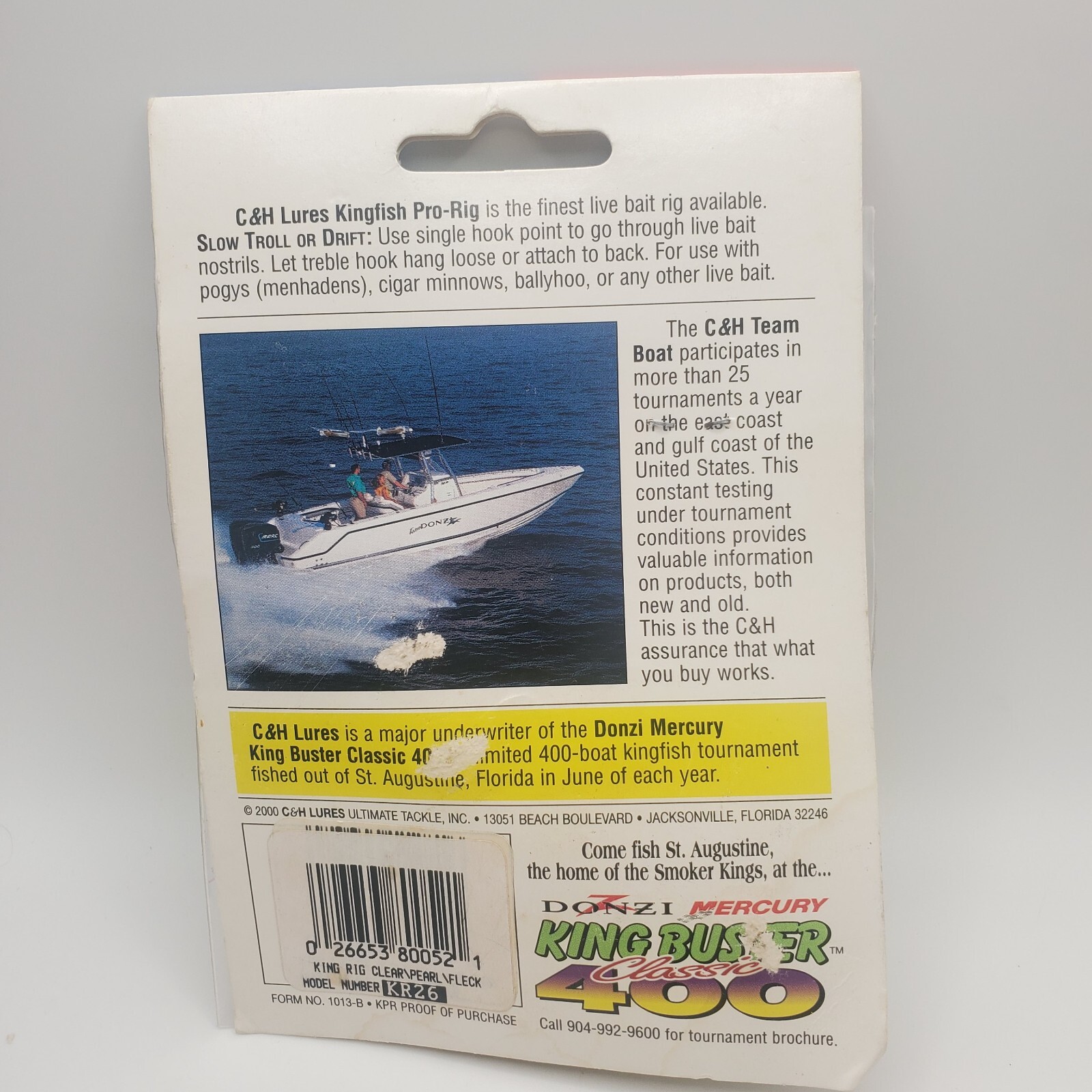 Kingfish Pro-Rig C&H Lures KR26 Carolina Style Live Bait King Pogy Rig ...