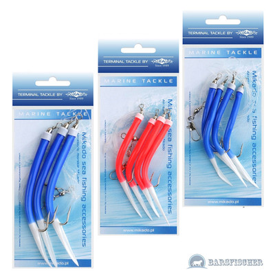 GUMMI-MAKK RIG VORFACH MEERES-SYSTEM, HAKEN 2/0-6/0 KOMPLETT MONTIERT, MAK NEU