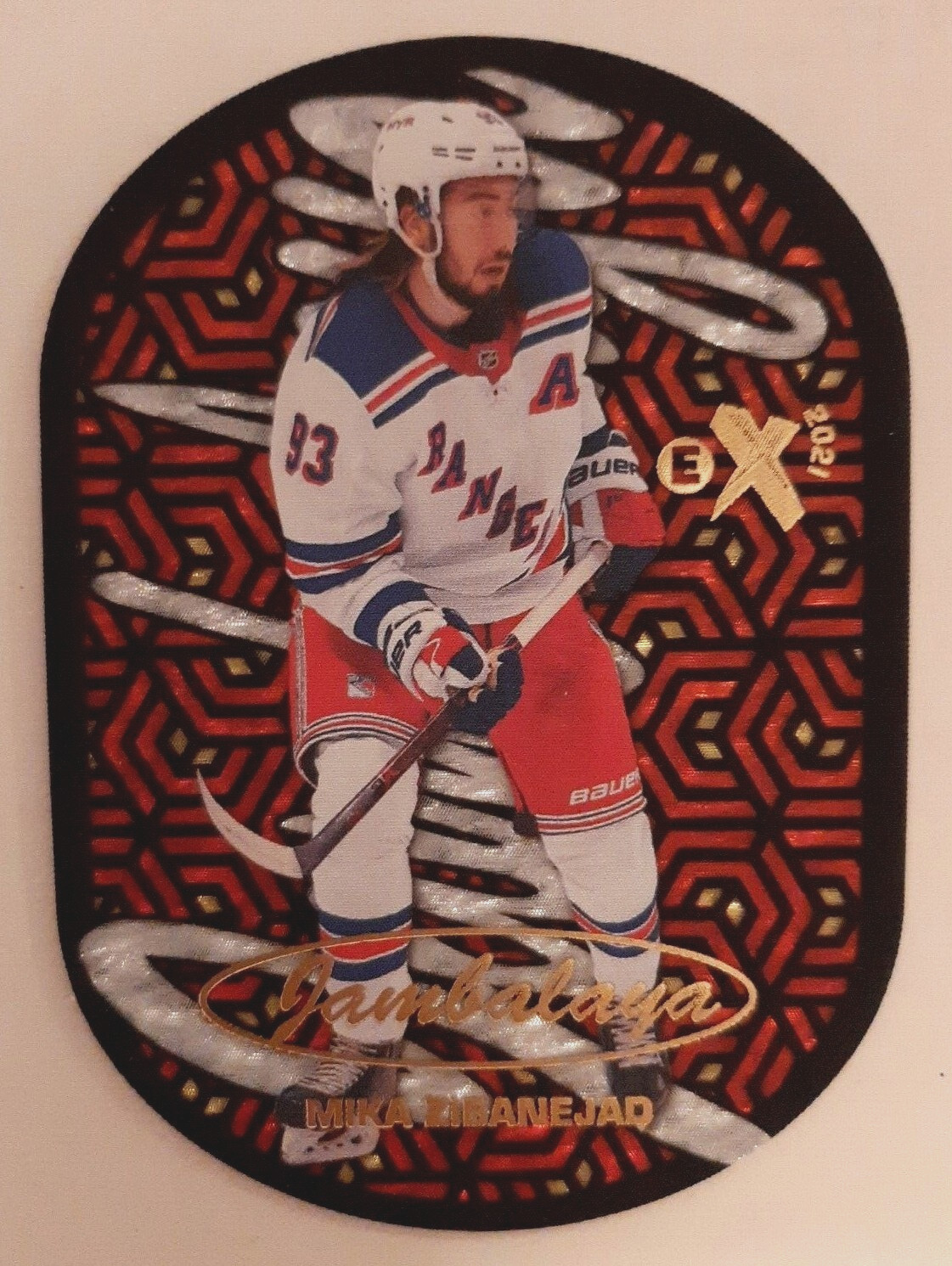 MiKA ZIBANEJAD JAMBALAYA 2020-21 eX SKYBOX METAL UNIVERSE SSP #4 of 20 Rangers