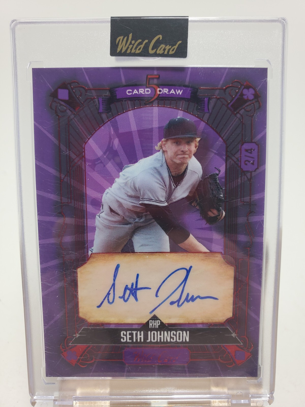 2024 WILD CARD 5 CARD DRAW MODERN PURPLE AUTO  SETH JOHNSON #2/4