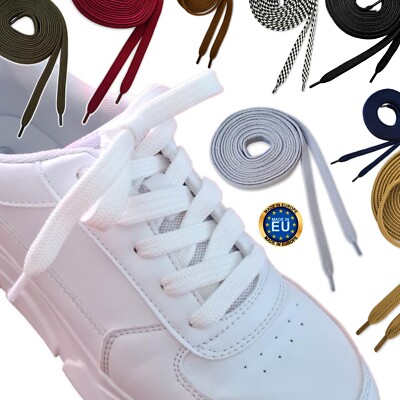 Schnürsenkel Flach 10mm Sneaker 100 120 140cm viele Farben