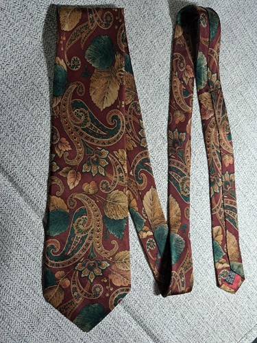 Cravatta vintage Austin Reed of Regent Street Inghilterra paisley di seta 57 in 3,7 da uomo - Foto 3 di 7