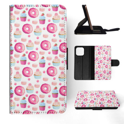 FLIP CASE FOR APPLE IPHONE|DONUT CUPCAKE MACARON PATTERN