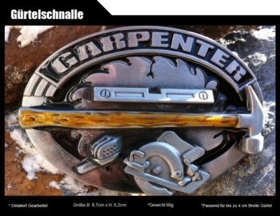 Ledergürtel mit Birnenholz Zunftzeichen Tischler - Schreiner / Zunft Gürtel / Zunftzeichen / Handwerker Gürtel / Männer Geschenk