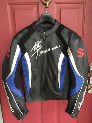 SUZUKI HAYABUSA Leather Jacket Biker Racing Jacket Motorbike