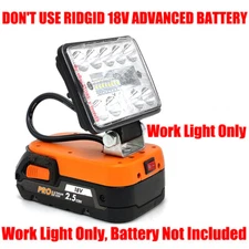 LED Work Light Work with for Ridgid 18v Battery-2280LMw/Discharge Protection BMS