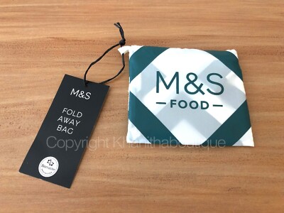 MARKS AND SPENCER FOLD AWAY BAG (2 M&S ANTIBACTERIAL TOTE BAGS) **NEW WITH TAG**