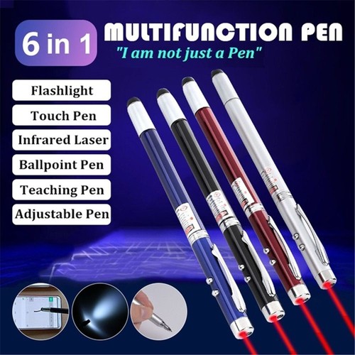 Writing Pen Remote RED Laser Pen 6-in-1 Stylus Pencil Powerful Laser Pointer