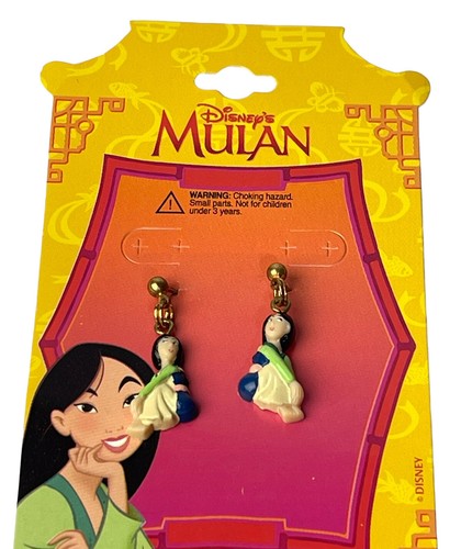 Orecchini pendenti vintage anni 90 NOS Disney Mulan bambini 3 anni + NUOVI - Foto 2 di 3