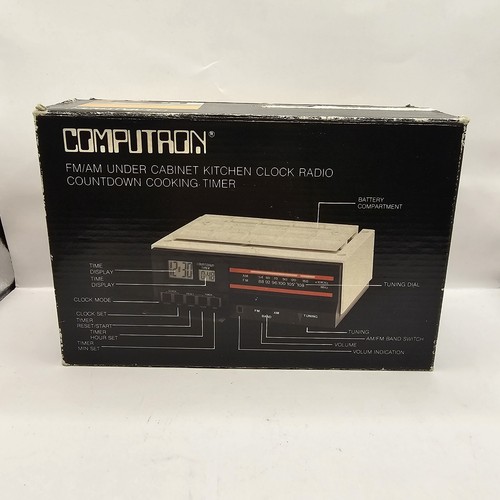 Computron - FM/AM Under Cabinet Kitchen Radio With Cook Timer S-181 - In Box - Picture 2 of 6