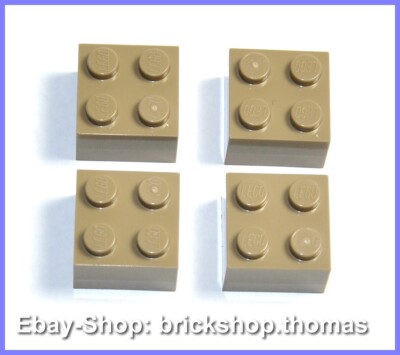 Lego 4 x Steine Bausteine beige - 3003 Basic Brick 2x2 Dark Tan - NEU / NEW