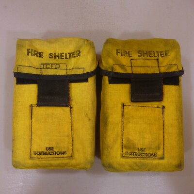 Two NFPA 1977 FSS Fire Shelters Belt Clips Wildfire or Home Emergency Protection