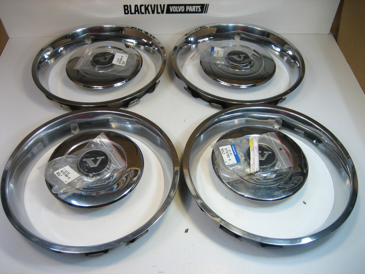 Genuine Volvo 240 RARE Hub Cap & Beauty Ring Set of FOUR (4) 14 