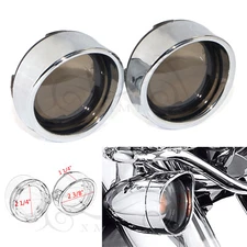 Smoke Lens Turn Signal Light Visor Cover For Harley Night Train Heritage Softail