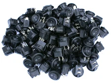 90 PACK 6A 250V 10A 125V SPST ON/OFF 2 POSITION MINI ROUND ROCKER SWITCH 12V