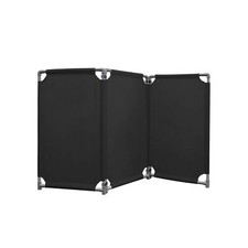 3 Panels Safety Barricade 5.8FT Foldable Security Sign Barrier Gate with Heav...