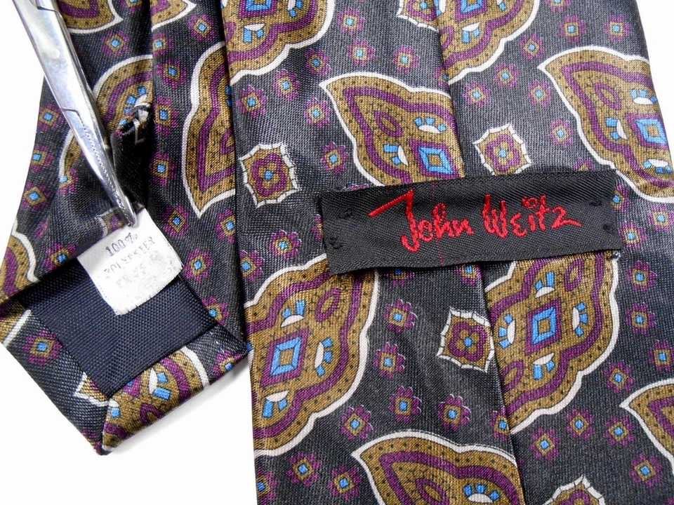 John Weitz Men's Polyester Tie 57.5" X 3.75" Multi-Color Geometric - Image 3 of 3