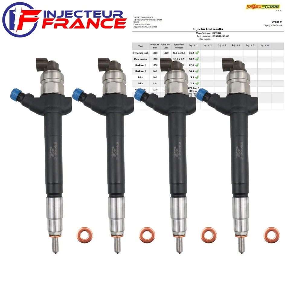 4x 6C1Q9K546BC Injecteur Denso Ford Transit 2.2 TDCi DCRI107060 6C1Q9K546BB - Photo 3/4