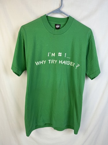 T-shirt vintage Screen Stars punto singolo verde crew umorismo grande USA anni 80 90 - Foto 2 di 8