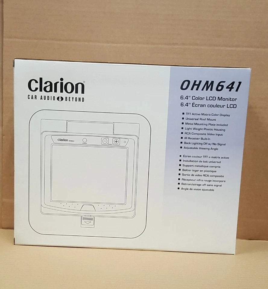 Clarion OHM641 6.4" Vehicle Drop Down Video LCD Monitor * NEW IN BOX COMPLETE * - Image 4 of 4