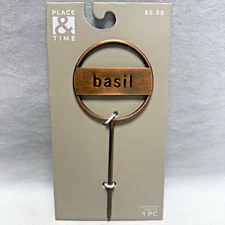 BASIL Plant Label Identification Metal Garden Marker Stake 3"x7.2" Copper Color