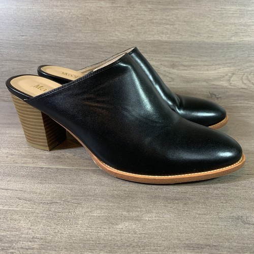 MAYPIE Women Chunky Heels Mules Clogs Closed Toe Bootie Pumps Slides Shoes Black