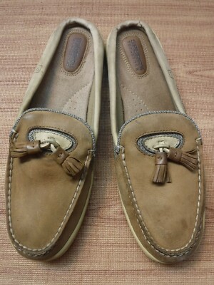 Sperry Top-Sider Beige Leather Upper Slip in Flat Mules Shoes ~Women's 9M~ 
