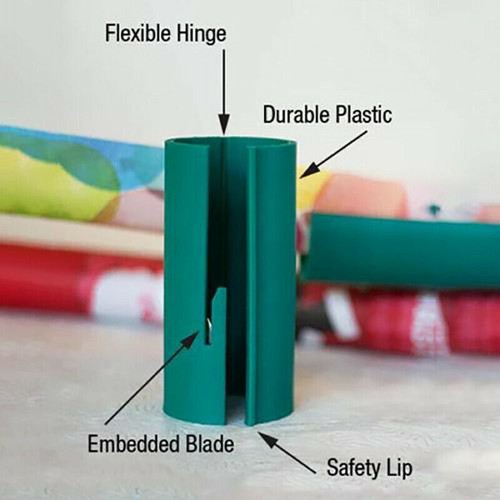 Blue Sliding Wrapping Paper Cutter Christmas Seconds Wrap Paper Cuting Tools - Picture 3 of 8
