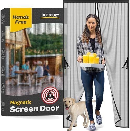 Magnetic Screen Door, Hands-Free Kid/Pet-Friendly Walk Through - Self Magnetic C