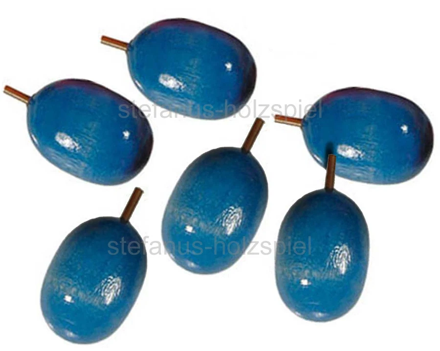 6 Pflaumen/ Zwetschgen (Holz-Pflaume) für Kaufladen NEMMER (Made in Germany) NEU