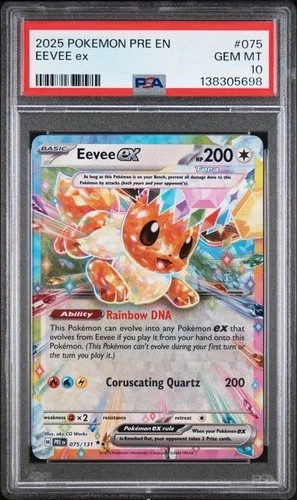 Pokemon TCG Eevee ex 075/131 Prismatic Evolutions Double PSA 10