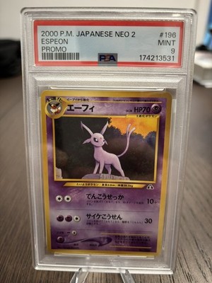 Pokémon TCG Espeon/Psiana - PSA 9 - Neo 2 Promo #196 - Holo Japanese 2000