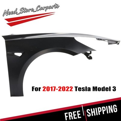 Fender For 2017-2023 Tesla Model 3 Front Passenger Side Painted Black #PBSB