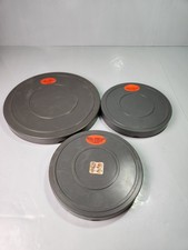 Lot Of 3 Super 8mm, grey plastic empty film reels with case