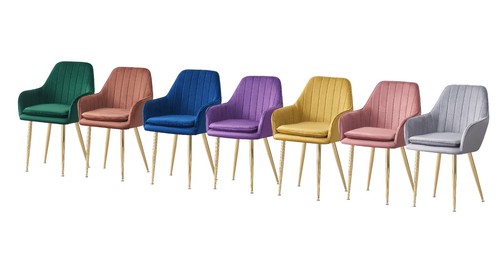 1/2/4 Dining Chair Velvet Padded Seat Armchair w/ Backrest Kitchen Lounge Cafe - Picture 21 of 28